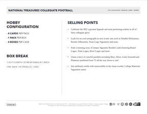 2023 Panini National Treasures Collegiate Football Hobby Box
