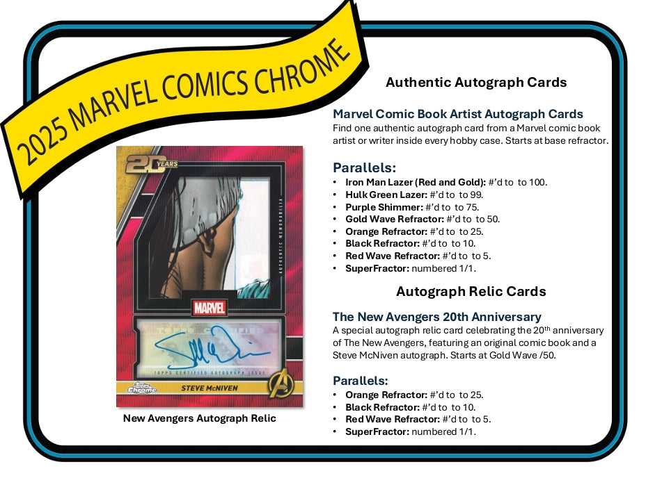 2025 Topps Chrome Marvel Hobby Box